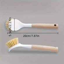 Dishwashing Brush With Wooden Handle, Kitchen Cleaning Brush, Natural Dishwashing Brush, Suitable For Vegetables, POTS, Pans, And Cleaning Utensils