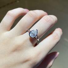 1 件 925 银泪滴莫桑石钻石订婚戒指，2 克拉 D 色，独特百搭的新娘珠宝