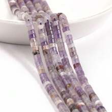 Pierres naturelles de 4x2 mm - Howlite, Agate, Quartz, Jaspe. Perles en forme de cylindre tube pour la fabrication artisanale de bracelets, colliers et accessoires de bijouterie DIY pour femmes