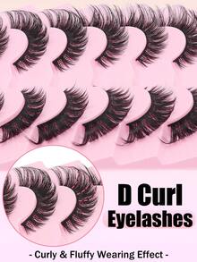 7 Pairs Of False Eyelashes Cat Eye False Eyelashes Comic False Eyelashes Short Soft 3D Imitation Mink False Eyelashes Natural Makeup Gifts For Women And Girls Natural False Eyelashes Super Light And Long Lasting - 眼尾拉長款 - 查看 5