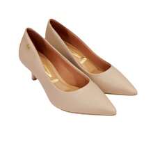 Vizzano Low Heel Pumps Simple Basic PU Leather Office Party Wedding All Year Round - Beige - View 5