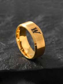 1 pieza Anillo de inoxidable con 26 letras de moda