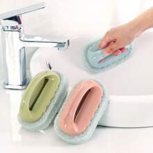Bathtub Brush With Handle Kitchen Stain Removal Brush Wash Pot Dishwash Magic Sponge Wipe Cleaning Brush Multifunctional Cleaning Brush