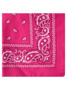 1pc Unisex Cashew Print 21.65" X 21.65" Bandana, Versatile For Outdoor Cycling, Neck Warmer, Headwrap For Dress - Hot Pink - View 12