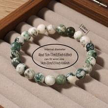 1 pieza Pulsera de jade real para mujeres, cuentas verdes genuinas, joyería de la suerte, regalos de Navidad para esposa, Día de los Abuelos de nieto y nieta