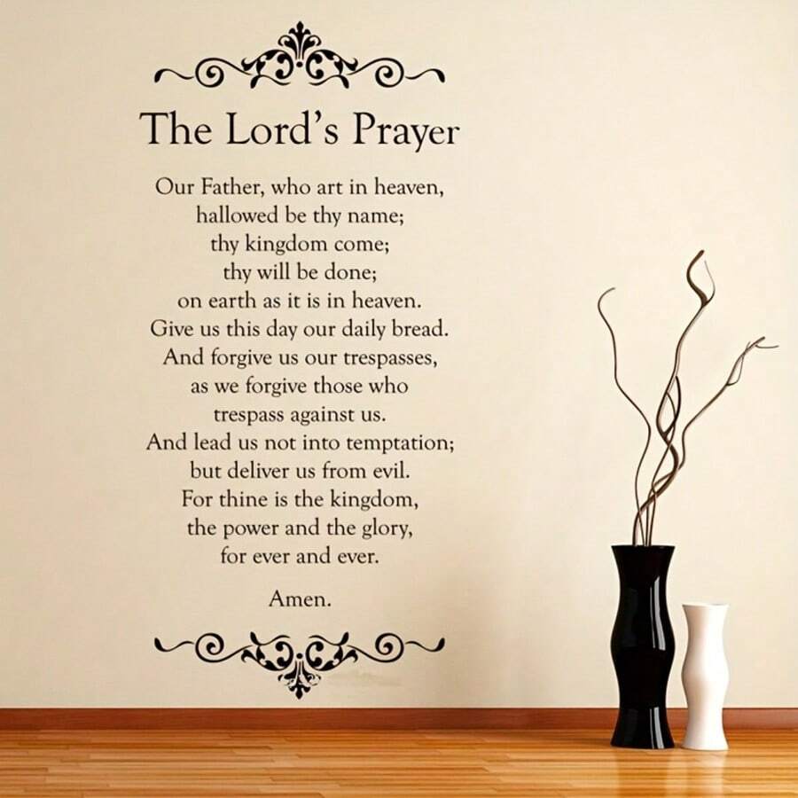 1 Piece Of Lord's Prayer Sticker Suitable For Living Room, Bedroom Decoration, Home Decoration, Home Living Wall Decoration - Multicolor - View 1