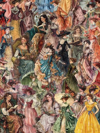 YWWBLD 50张复古欧美人物贴纸PET材质手册笔记本电脑手机壳行李箱滑板头盔桌面装饰贴