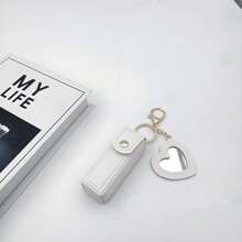 1pc Customizable Lipstick Holder, Can Customize Text, Name, Convenient Portable Lipstick Pouch With Creative Mini Mirror And Keychain, PU Leather, Suitable As Bridesmaid Gift, Birthday Gift, Grandma Gift, Anniversary Gift, Valentine's Gift, Mother's Day Gift, Best Friend Gift, Gift For Mom, Gift For Girlfriend, Gift For Her, Gift For Wife