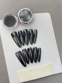 Transparent Black Magic Mirror Powder, Electroplated Mirror Powder, Aurora Glitter Powder, Simple Temperament, Nail Accessories, Diy Home Salon And Nail Supplies (1pc)