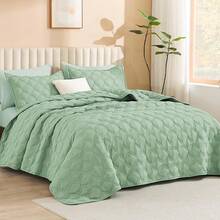 Size Quilt Bedding Set Teal - Full Lightweight Comforter Bedspreads & Coverlets Turquoise - Bedding Cover Bed Decor All Season - 3 Pieces (1 Quilt, 2 Pillowcases) - Sage Green - View 2