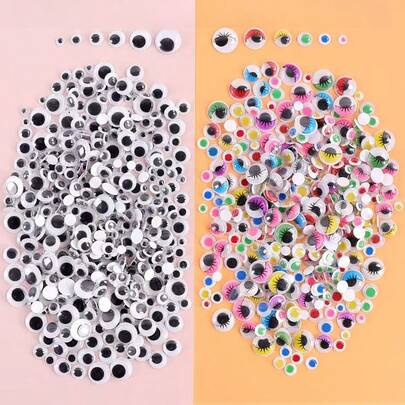 450 pièces/350 pièces/60 pièces Stickers yeux DIY, petits stickers yeux en plastique, décorations de jouets, activités d'animaux, perles d'yeux artificiels, stickers créatifs fournitures scolaires, rentrée scolaire