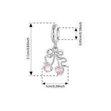WOSTU 1 pieza Colgante lindo de lazo de plata de ley 925, colgante de tacones altos de cerezo rosa, colgante adorable para mujer, apto para collar, pulsera, joyería de moda, regalo
