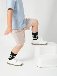 Retro British Style Children Oxford Shoes, White Back To School Flat Lace-Up Brogue Dress Shoes For Boys