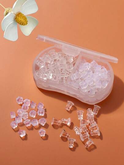 1 Box 2 Styles Earring Back Plug DIY Earring Hooded Earring Back Scrunchie Accessory 5mm Women's Fashion Earrings