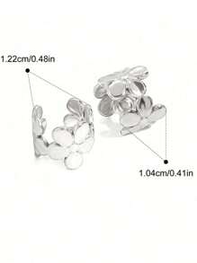 Frminee 1 peça de brincos de orelha femininos de verão em formato de C, em aço inoxidável banhado a ouro 18k, com flor, à prova d'água, joias femininas de alta qualidade, adequados para uso diário, férias à beira-mar, etc. Brincos havaianos com flor