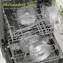 15-Piece Stainless Steel Induction Cookware Set With Visual Lid, Stock Pot, Dishwasher Safe Pot, Scale, Glass Lid For Soups, Pasta, Stews, Boiling And Simmering Deep Cookware Kitchen Utensils Outdoor General Holiday Gifts