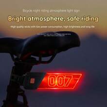Bicycle Taillight, Creative Illuminating License Plate, Multi-Style Selection, Decorative Light, Rechargeable, High Brightness, Road Bike, Mountain Bike, Night Riding Equipment Accessories - Multicolor - View 2