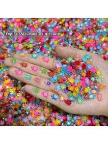 10pcs/20pcs/30pcs/50pcs/100pcs/200pcs Glow In The Dark Mini Turtle Stacking Toys, Creative DIY Accessories, Cute Small Decoration Ornaments - Multicolor - View 5