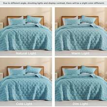 Size Quilt Bedding Set Teal - Full Lightweight Comforter Bedspreads & Coverlets Turquoise - Bedding Cover Bed Decor All Season - 3 Pieces (1 Quilt, 2 Pillowcases) - 綠色 - 查看 5