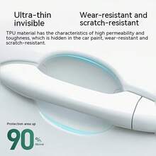 8pcs Car Door Handle Bowl Scratch Protective Stickers, Universal Invisible Cars Sticker Car Handle Anti-Collision Protection Strip