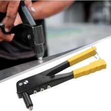 Kit de Remachadora Industrial Amarilla | Prensa de Mano Resistente para Metal/Plástico/ | Incluye Llave Hexagonal | Fijación Sin Esfuerzo para Reparación de Automóviles y Manualidades |