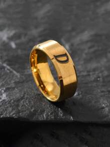 1 pieza Anillo de inoxidable con 26 letras de moda
