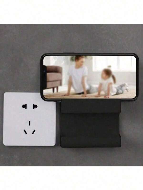 1/2pcs Wall-Mounted Seamless Phone Stand, Desktop Storage Box, Remote Control Wall Mount Holder, Charging Stand