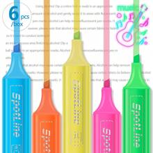 4pcs/6pcs Colorful Fluorescent Highlighter Pens, Bright Angled Fluorescent Marker Pens School Supplies,Back To School
