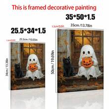 1 件鬼魂和黑猫与万圣节糖果海报、异想天开的万圣节墙壁艺术、可爱的幽灵门廊场景、秋季装饰印刷、帆布墙壁艺术、房间装饰美学、家居装饰、房间海报、房间装饰用品、浴室装饰。 - 1pc - 查看 5