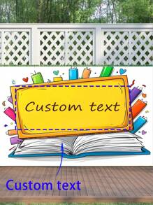 1 pièce Toile de fond Retour à l'école - Texte personnalisable, design de crayon de couleur et de livre, artistique et ludique, convient pour la décoration de la salle de classe pour la rentrée, les célébrations de vacances, la décoration de jardin, conception portable alimentée par batterie, bannière de décoration de salle de classe, activités artistiques pour enfants