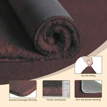 TECHMILLY Super Soft Shaggy Bathroom Rugs, Absorbent Thick Non Slip Microfiber Bath Rugs, Quick Dry Machine Washable Bath Mat For Bathroom Floor, Bathtub And Shower 17"X24"