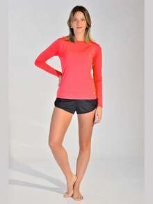 WOMEN'S LONG SLEEVE T-SHIRT WITH UV50 PROTECTION - Red - View 4