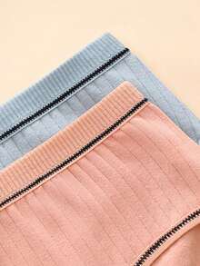 Conjunto de 9 calcinhas femininas de cor sólida, estilo simples, com decoração de laço e cintura média, roupa íntima casual, calcinhas de poliéster com ótimo custo-benefício