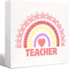 1pc White Wooden Ornaments - Graduation Season Teacher Classroom Desktop Decoration Ornaments, The Perfect Teacher Appreciation Gift For Teacher's Birthday And Graduation Season