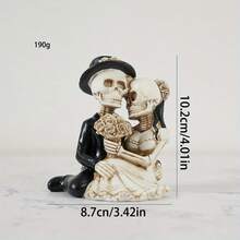 Skeleton Couple Statue - Gothic Bride And Groom Figurines For Indoor/Outdoor Display, Home Decor For Halloween Halloween Decor Fall Decor Room Decor - Multicolor - View 8