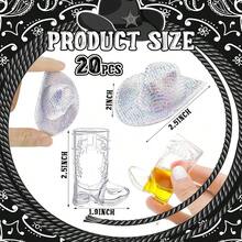 20 Pcs 1 Oz Silver Mini Cowboy Boot Shot Glasses Mini Cowgirl Hat Tiny Space Cowboy Hat Boot Shot For Dollhouse Decor Silver - 1oz - View 5