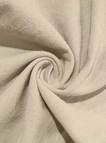 2pcs/Set Men's Linen Outfit, Plain Single-Breasted Short Sleeve Shirt & Trousers, Casual Light Weight Summer Linen Wear For Men, Cozy Outfits