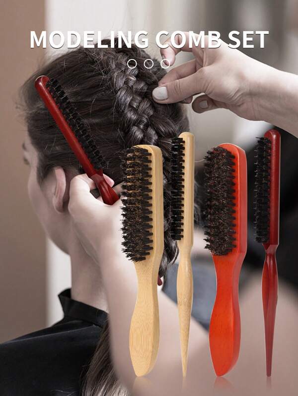 Set de 2 peines - Cepillo de pelo, Peine de cola apuntada, Cepillo para bigote, Peine de peinado, Cepillo para peluquería
