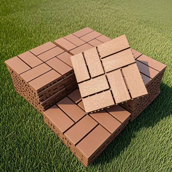 44 Pack Interlocking Plastic Deck Floor Tiles - 12" X 12" Square - Waterproof Outdoor - Poolside Balcony Patio Deck Tiles - Easy To Install - Strong PP Material - Strong Load-Bearing Capacity - Easy To Clean