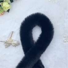 1pc Colorful Imitation Rabbit Furry Fur Top Tie Up DIY Fur Collar Autumn And Winter Clothing Scarf Hat Jacket Accessories - White - View 17