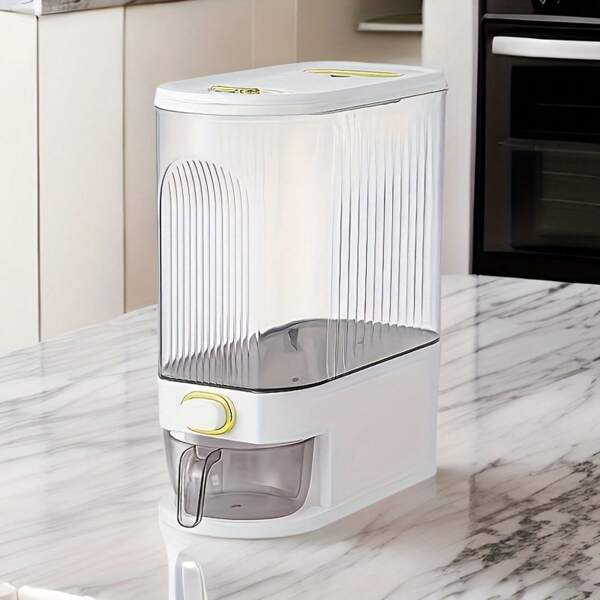Food Dispenser, Large Capacity Grain Container, Moisture-Proof And Insect-Proof Sealed Storage Container, Suitable For Rice, Grains, Cereals, Flour, Pet Food, Household Rice Dispenser, Food Storage Jar, Home Kitchen Supplies, Sealed Rice Storage Box