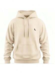 Men's Sweatshirt With  Pocket And Unisex Hood New Release - Khaki - View 1
