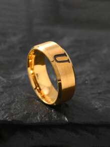1 pieza Anillo de inoxidable con 26 letras de moda