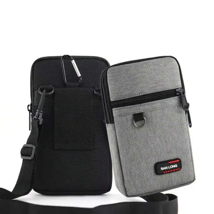 Riñonera impermeable con cinturón de una sola/doble capa, riñonera para exteriores, bolsa para teléfono para hombres y mujeres, bolsaáctica para acampar y cazar - Soltero negro - Ver 1