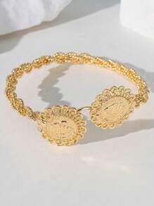 Herseygold 1pc Turkish/Arabic Snake Style Women Anklet, Luxury Gold Plated Middle Eastern Muslim Bride Foot Jewelry