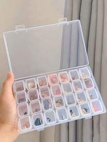 12/28/56 Pcs Transparent Jewelry Box, Multi-Functional Storage Box, Jewelry Organizer Box, Plastic Storage Box, Transparent Compartment Jewelry Storage Box, Suitable For Storing Jewelry, Craft Beads, Cosmetics, Accessories, Nail Art Supplies, Diamonds, Screws And Tools, Handicraft Supplies, Compartment Design, Suitable For Home Use, Valentine's Day Gift, Back To School Gift - White - View 3
