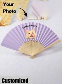 Customized Pet Photo And Name LOGO White Wedding Fan,Classic DIY Fan,Ornamental High-Quality Custom,Personalized,Stylish, Exquisite Custom, Personalized, Unique Ideal Gifts, ,Colorful,Cute,Adorable,Funny,Kawaii,Y2K,Stylish,Unisex,Casual,Custom,Personalized,Unique,Customized,Ideal Gifts For Him,Ideal Gifts For Her,Her,Boyfriend,Girlfriend,Family,Friends Back To School
