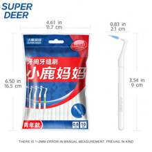 Super deer Super Deer L-Type 0.6/0.7mm Interdental Brush Bristle Interdental Tooth Brushes Cleaning Between Teeth For Orthodonotics