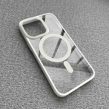 Transparent Magnetic Circular Phone Cover For Iphone 16 15 Pro Max 14 13 12 11 Pro Max Plus 13 Mini - Hồng - Xem 10