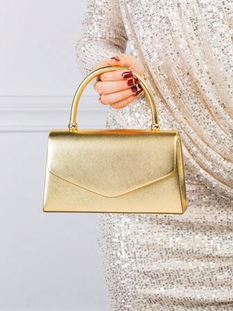 1 件金色闪光手拿包，适合女士简约设计手提包，适合女友，派对包非常适合派对婚礼舞会晚宴/宴会搭配节日派对礼服晚礼服和亮片礼服